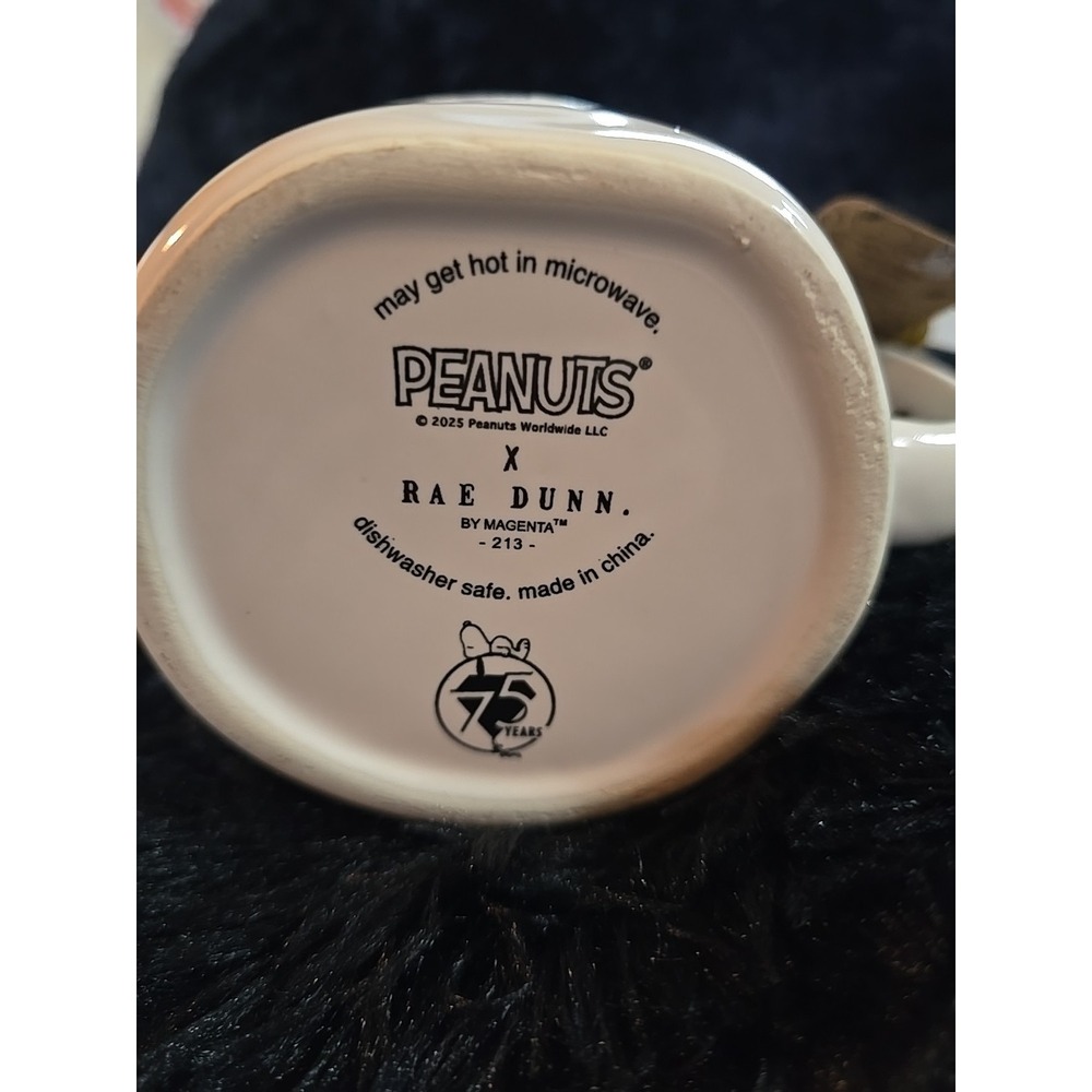 NEW Rae Dunn Peanuts SNOOPY & WOODSTOCK / "Best Friends" 3D 18oz Ceramic Mug - Picture 5 of 7